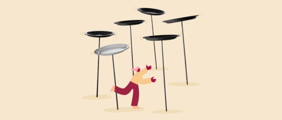 plate-spinning-performance, colorful-illustration-of-juggling