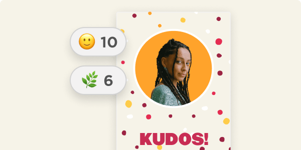 kudos-card, smiley-count-leaf-count