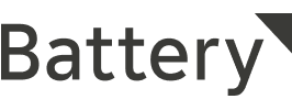 Battery logo featuring sleek typography and a triangular design element for modern branding., battery_logo, modern_branding