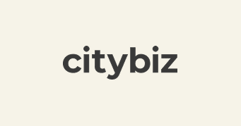citybiz logo in modern font on neutral background, symbolizing urban business focus, minimalist design emphasizing city life and enterprise