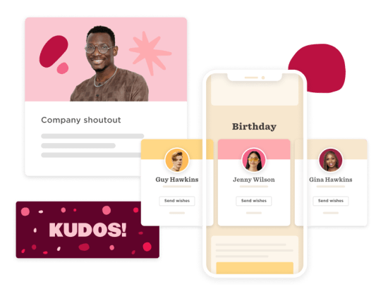 company shoutout, birthday wishes interface