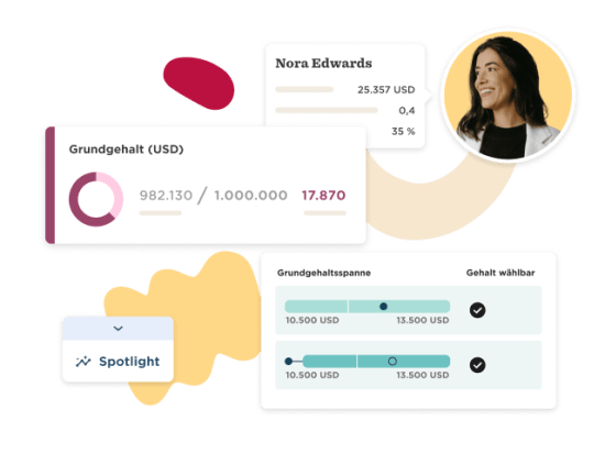 Nora Edwards' salary data visualization with icons, graphs, and interactive sliders for salary ranges and insights. , salary, visualization