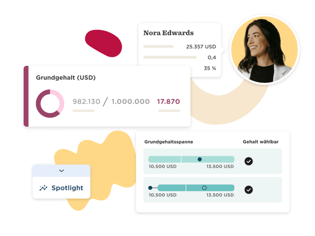 Nora Edwards' salary data visualization with icons, graphs, and interactive sliders for salary ranges and insights. , salary, visualization