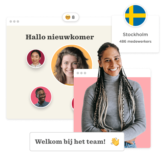 team welcome, diverse group interaction