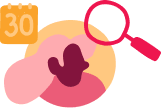 calendar, magnifying-glass