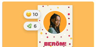 inclusive culture card, profile image with ratings and engagement stats