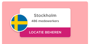 Stockholm location card with Swedish flag and user stats for personalized experiences. Call to action to read more about features. location, experiences