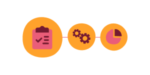 checklist, gears, charts