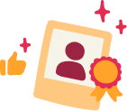 profile badge, thumbs up award