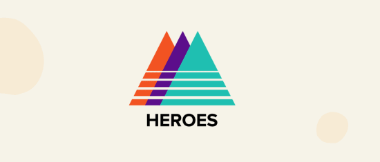 geometric mountain logo in vibrant colors with the word 