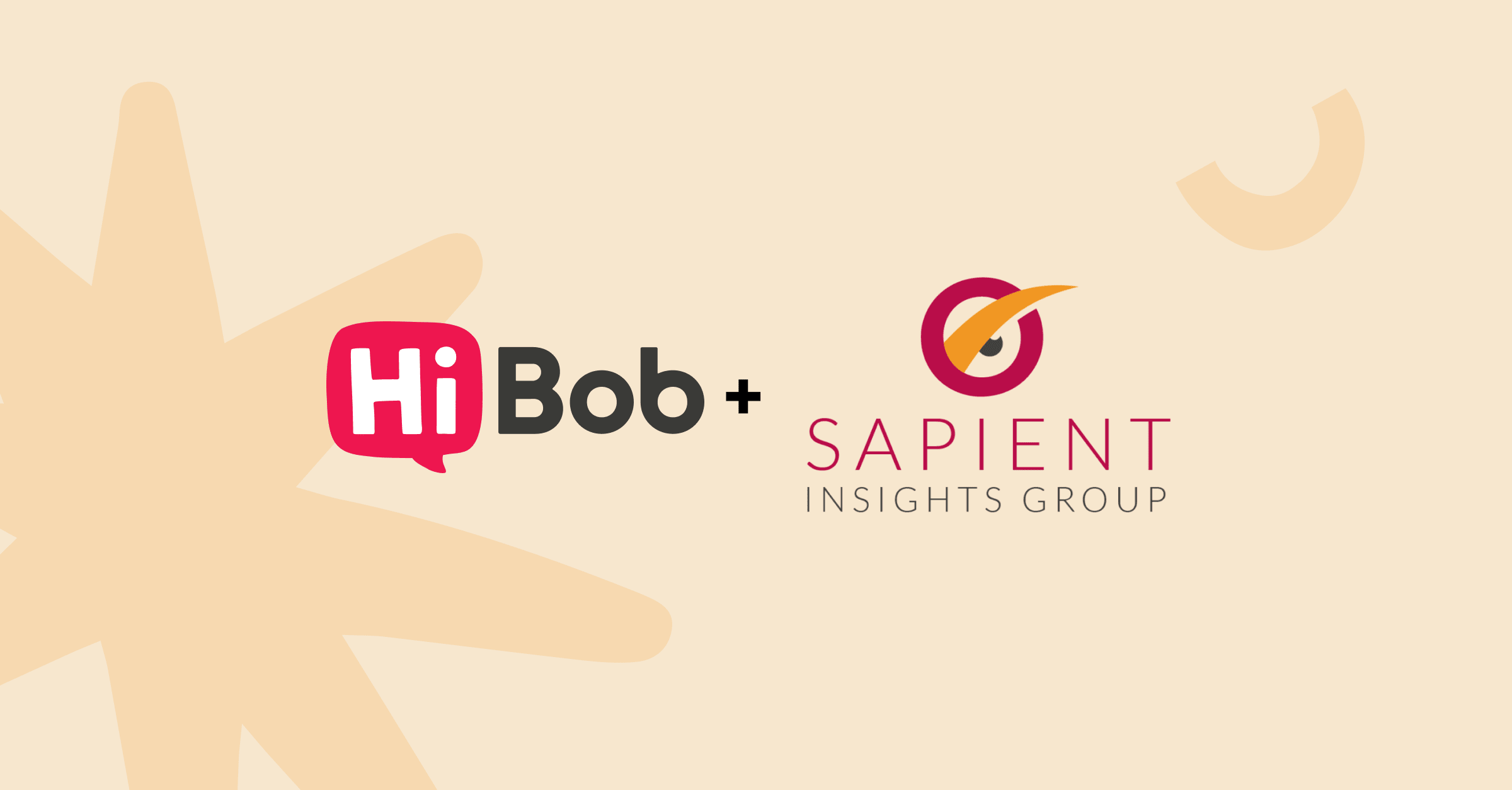 HiBob logo with speech bubble design + Sapient Insights Group logo on a soft beige background, showcasing brand collaboration. HiBob, SapientInsightsGroup