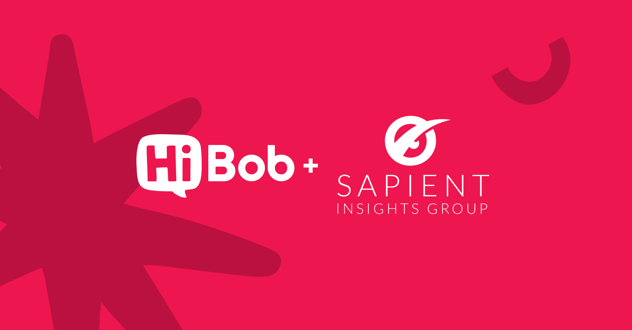 HiBob logo with Sapient Insights Group, against a vibrant pink background featuring dynamic shapes for branding appeal. HiBob, SapientInsightsGroup