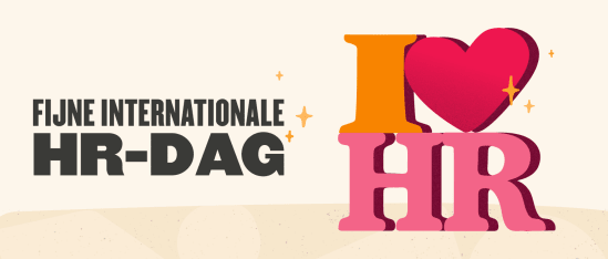Fijne Internationale HR-Dag logo with colorful text & heart highlighting the importance of HR. , HRDay, HREvent