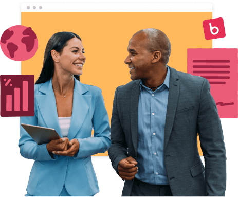 business professionals, collaboration and technology theme