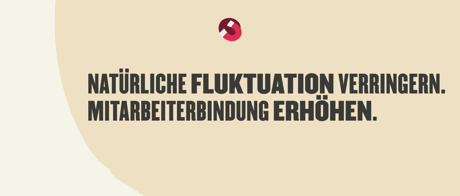 Naturliche Fluktuation verringern Mitarbeiterbindung erhöhen, Text in modernem Design auf hellem Hintergrund