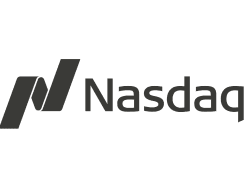 Nasdaq logo featuring a modern design with the word 'Nasdaq' and a stylized letter 'N', Stock exchange branding and trading symbol