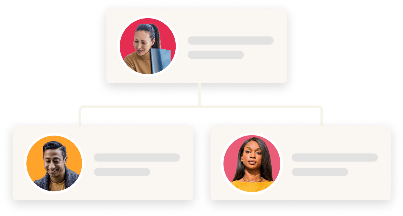 team members, profile thumbnails, communication layout