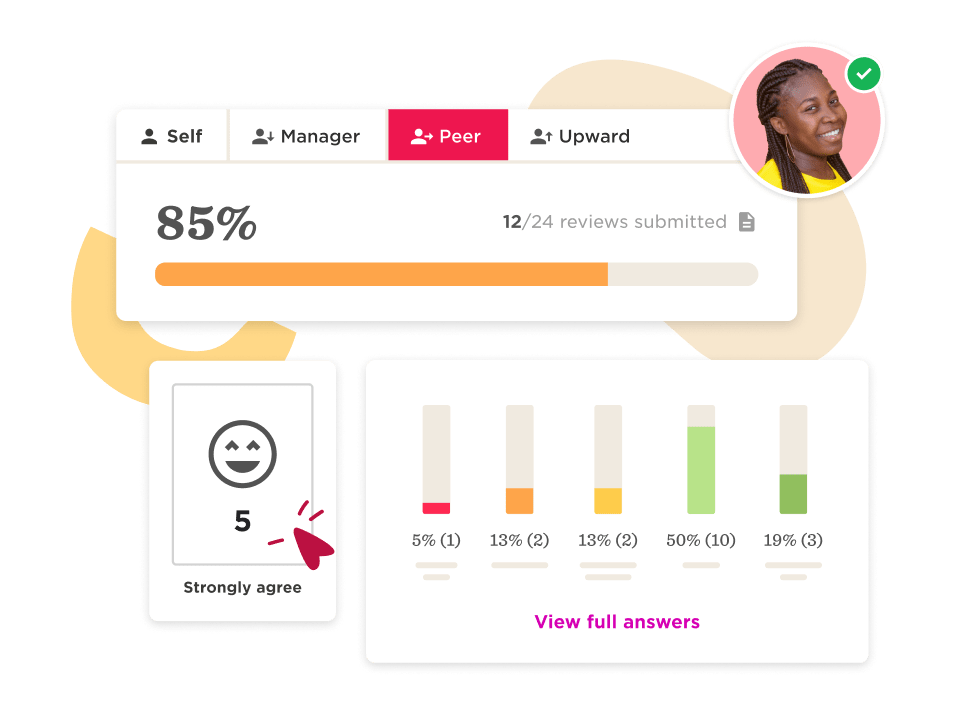 peer review dashboard, 85% satisfaction rating with review metrics and feedback visualization