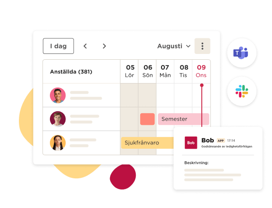 calendar interface, employee schedule management
