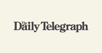 The Daily Telegraph logo on a light beige background, featuring bold typography and a classic newspaper style., DailyTelegraph, newspaperlogo