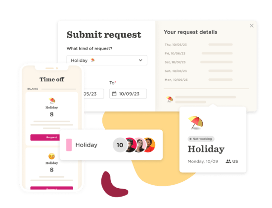 time-off-request, holiday-submission-interface