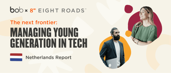 managing young generation in tech report, bob x Eight Roads Netherlands flag visual design